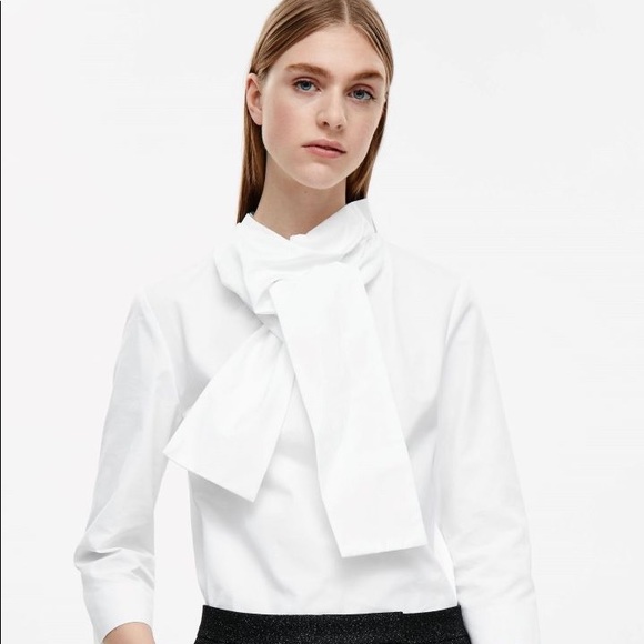 COS Tops - COS White twisted tie detail blouse